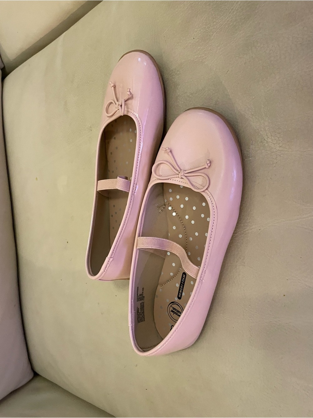Skechers Girls Light Pink Patent Mary Jane Flats with Bow
